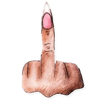 😈 fe2cbfdb dito medio, offensivo, maleducato, gesto, insulto, acquerello, mano telegram sticker