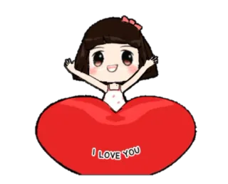 🙌 23208c27 I LOVE YOU amor, coração, fofo, garota, adorável, afeição telegram sticker