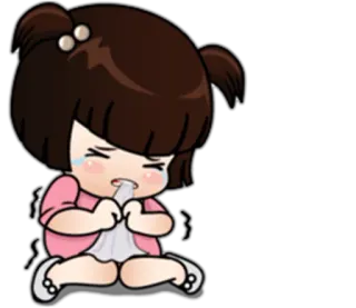 😿 5137924d desenho animado, chorando, triste, menina, emocional, chorosa, fofo telegram sticker