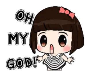 🙀 7b04815a OH MY GOD! meu deus, choque, surpresa, desenho animado, menina telegram sticker
