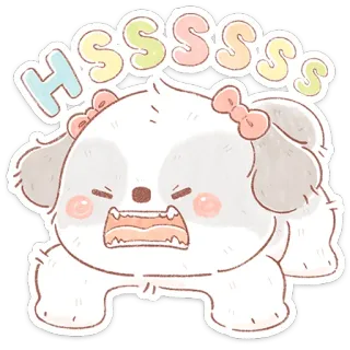 😠 13926b79 HSSSSSS 犬, 怒り, 威嚇, 動物, 可愛い, 漫画, 子犬 telegram sticker