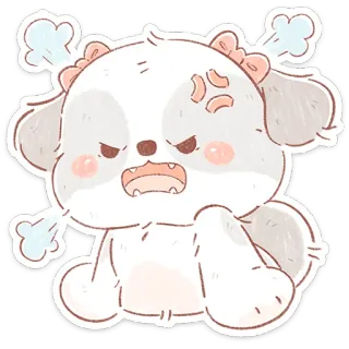 😡 205ec95a 怒り, 犬, かわいい, 漫画, 動物, 子犬 telegram sticker