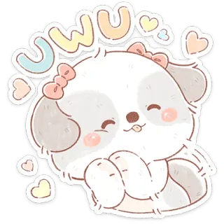 🥰 2efb1997 UWU かわいい, 犬, 可愛い, ハート, uwu telegram sticker