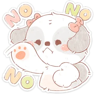 🙂‍↔️ 63d27c8c NO NO NO 犬, 可愛い, いいえ, ステッカー, 子犬 telegram sticker