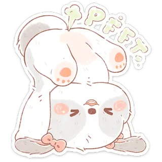 🙃 7426bf8d PFT 漫画, ウサギ, 可愛い, 愛らしい, おなら telegram sticker