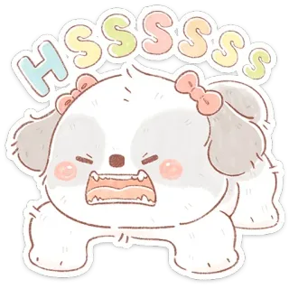 🐶 2e40739e HSSSSSS chien, animal, mignon, en colère, animal de compagnie, hissant, dessin animé, autocollant telegram sticker