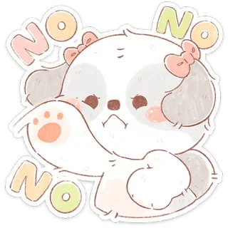 🐶 89266d38 NO NO NO chien, non, mignon, animal, chiot, dessin animé telegram sticker