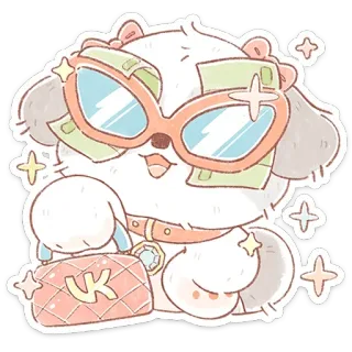🐶 960e7002 chien, dessin animé, argent, lunettes de soleil, mignon, luxe, riche telegram sticker
