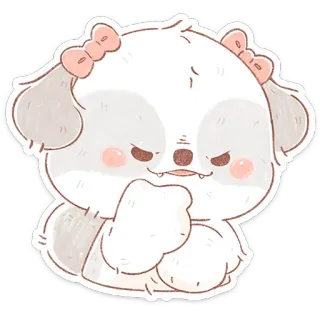 🐶 a80fb05b mignon, chien, chiot, en colère, adorable, animal, dessin animé, kawaii telegram sticker