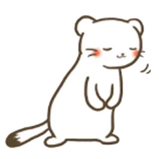 🙂 22451138 animale, donnola, carino, cartone animato, kawaii, adesivo whatsapp sticker