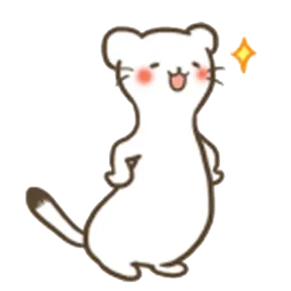 😆 3ecf9cc1 ermellino, donnola, carino, cartone animato, animale, kawaii, adesivo whatsapp sticker