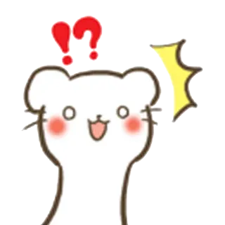 😬 6ffcad30 cartone animato, animale, topo, carino, domanda, esclamazione, felice whatsapp sticker