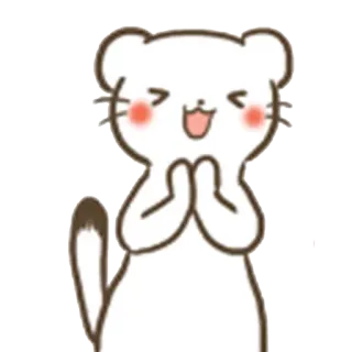 ☺️ 8d70e9b9 animale, carino, kawaii, cartone animato, felice, orso, chibi, adesivo whatsapp sticker