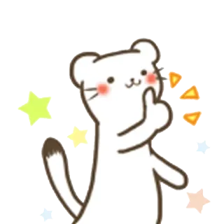 👍 9e7471d5 animale, carino, gatto, kawaii, sticker, illustrazione whatsapp sticker