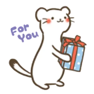 🎁 a970d94f For You donnola, regalo, carino, animale, presente, per te whatsapp sticker