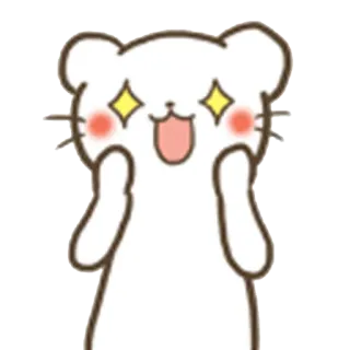 😱 fa1600ad animale, carino, scintillante, felice, cartone animato, kawaii whatsapp sticker