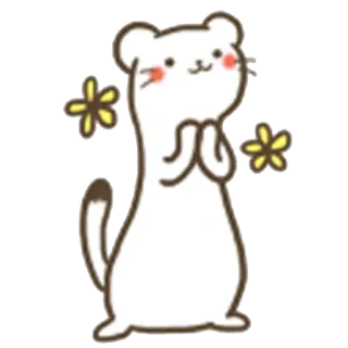 🙏 fe5140df ermellino, ermellino, donnola, carino, animale, cartone animato, implorare whatsapp sticker