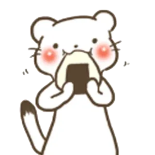 🍽 ffb2f28e animale, carino, adesivo, kawaii, cibo, onigiri, orso whatsapp sticker