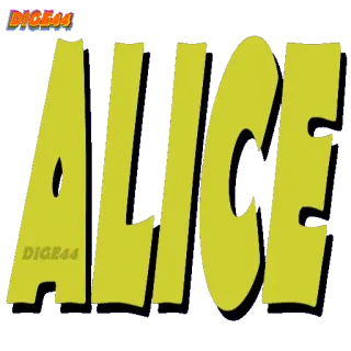 😄 276e57dd Alice ALICE Имя, Алиса, Типографика, Желтый, Текст whatsapp sticker