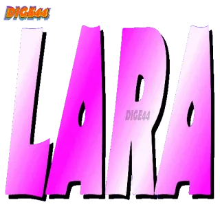 😢 978d2cea LARA Имя, Лара, Розовый, Фиолетовый, Надпись whatsapp sticker