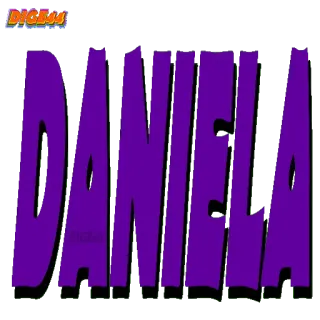😗 b6387350 DANIELA Имя, Фиолетовый, Текст, Надпись whatsapp sticker