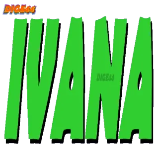 🥺 ee0163f0 IVANA Ивана, Имя, Зеленый, Наклейка whatsapp sticker
