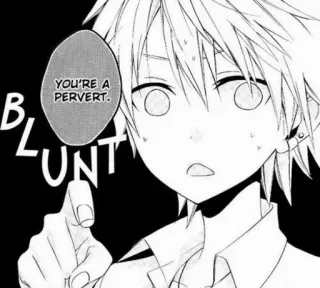 🤨 4123e05c YOU'RE A PERVERT. 漫画, 动漫, 变态, 文字, 指, 卡通 telegram sticker