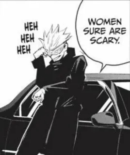 😏 72dbdd28 WOMEN SURE ARE SCARY. HEH HEH HEH HEH 动漫, 漫画, 女性, 恐怖 telegram sticker