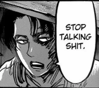 😒 f025c6c6 STOP TALKING SHIT. 动漫, 漫画, 脏话, 屎, 闭嘴, 角色, 表情 telegram sticker