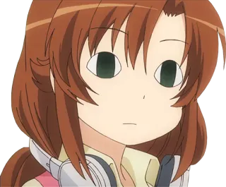 😐 0ebfda7f animé, fille, casque, mignon, expression telegram sticker