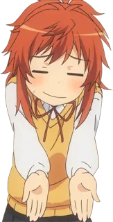 😌 9d89b5b0 animé, fille, mignon, dessin animé, souriant telegram sticker