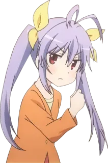 😶 e169cbf3 animé, fille, mignon, cheveux violets, dessin animé telegram sticker