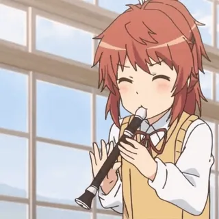 🎺 5cbb0aeb anime, garota, flauta doce, música, desenho animado, escola whatsapp sticker