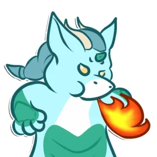 😡 26fc2813 smok, kreskówka, ogień, słodki, naklejka, fantasy, zwierzę telegram sticker