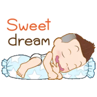 💤 2db2a660 Sweet dream sweet dream, sleeping, cartoon, pillow, baby, cute whatsapp sticker