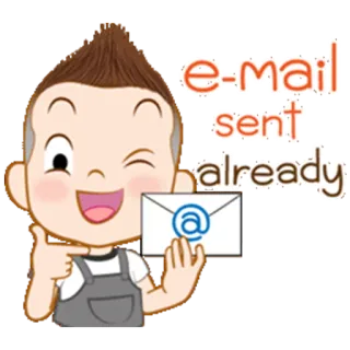 📧 6929686b e-mail sent already email, sent, character, communication, message whatsapp sticker