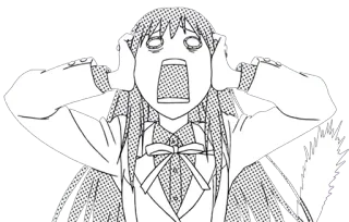 😱 b5f95baf anime, asustado, impactado, pánico, mujer, personaje telegram sticker