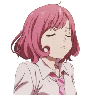 😒 1ba9e4d1 Аниме, Девушка, Розовые Волосы, Мультфильм telegram sticker