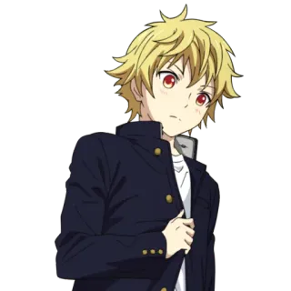 😶 b94735b3 Аниме, Школьная форма, Блондинка, Красные глаза, Манга telegram sticker