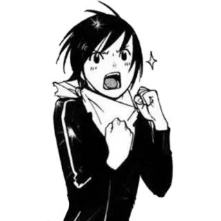 ✨ cc2f33c4 Аниме, Манга, Восторженный, Персонаж, Черно-белый telegram sticker