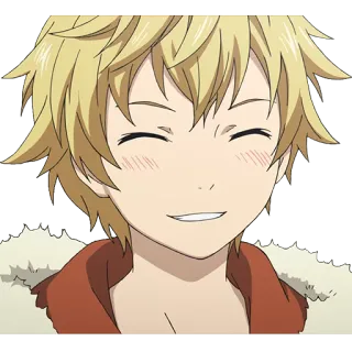 😁 097a2a4b Anime, Ragazzo, Sorriso, Felice, Cartone animato whatsapp sticker