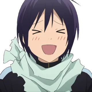 😆 3f18d76a Yato Noragami Anime, Personaggio, Sorriso, Felice whatsapp sticker