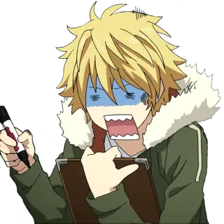 😖 79036efe anime, personaggio, ragazzo, espressione, scioccato whatsapp sticker