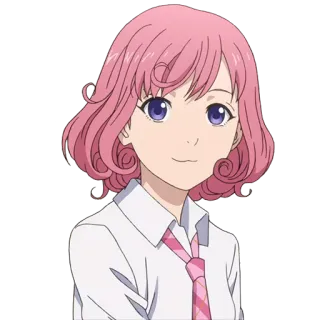 😊 874cd824 anime, ragazza, capelli rosa, personaggio whatsapp sticker
