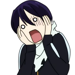 😱 9874d061 Yato Noragami anime, scioccato, sorpresa, Noragami, Yato whatsapp sticker