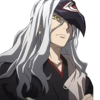 😎 b007bcbe anime, capelli lunghi, maschera, personaggio whatsapp sticker