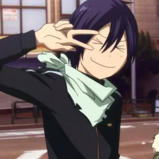 💈 22ac54f5 Yato Noragami Anime, Personaje, Pose, Sonrisa telegram sticker