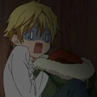 💈 335cd00b anime, asustado, impactado, chico, dibujos animados telegram sticker