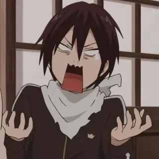 💈 85809e38 Yato Noragami Anime, Yato, Noragami, Divertido, Personaje, Gritando, Manga telegram sticker