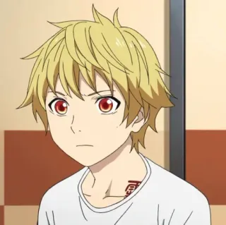 💈 ca495dcc Kazuma Noragami Anime, Personaje, Chico, Rubio, Ojos rojos, Noragami telegram sticker